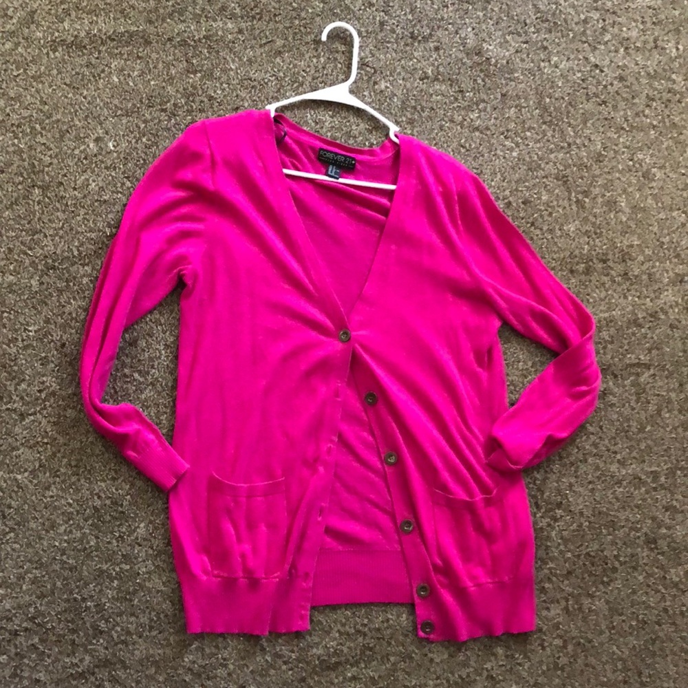 Hot pink cardigan